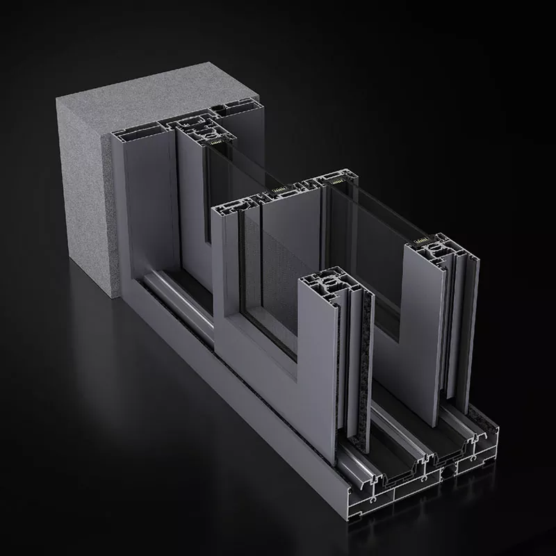 Electric Built in Blinds Louver Aluminium Sliding Window